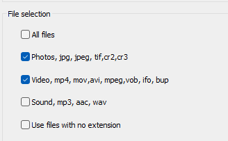 file selection